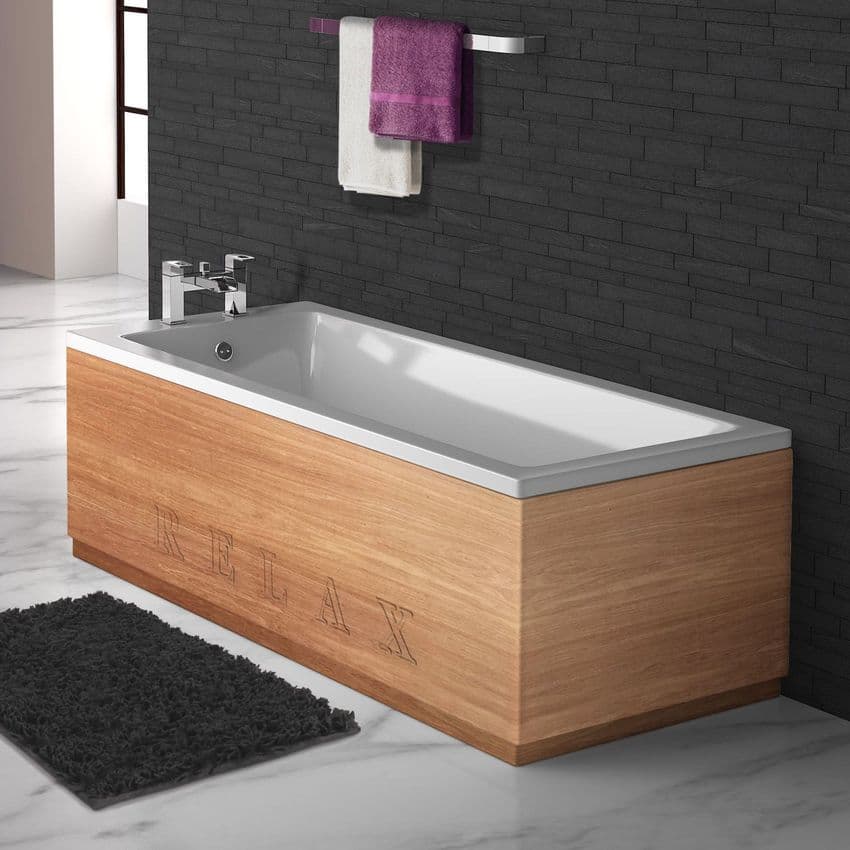 Luxury Pippy Oak Engraved 2 Piece adjustable Bath Panels