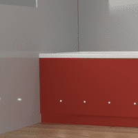 Luxury Red 2 Piece adjustable Bath Panels with LED Lights