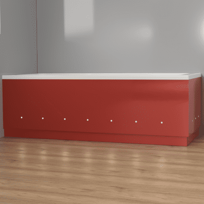 Luxury Red 2 Piece adjustable Bath Panels with LED Lights