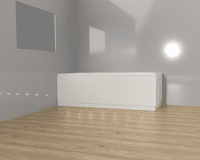 Luxury White 2 Piece adjustable Bath Panels with LED Lights