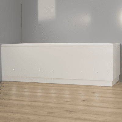 Luxury White 2 Piece adjustable Bath Panels with LED Lights