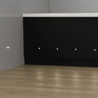 Matt Black 2 Piece adjustable Bath Panels with LED Lights