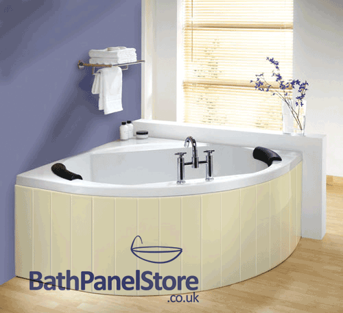 Matt Cream MDF Flexible Bath Panel ideal for Corner bath and Offset Baths