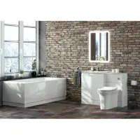 NUIE MDF Gloss White Bath Panels with Plinths