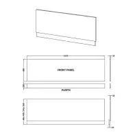 NUIE MDF Midnight Blue Matt Bath Panels with Plinths