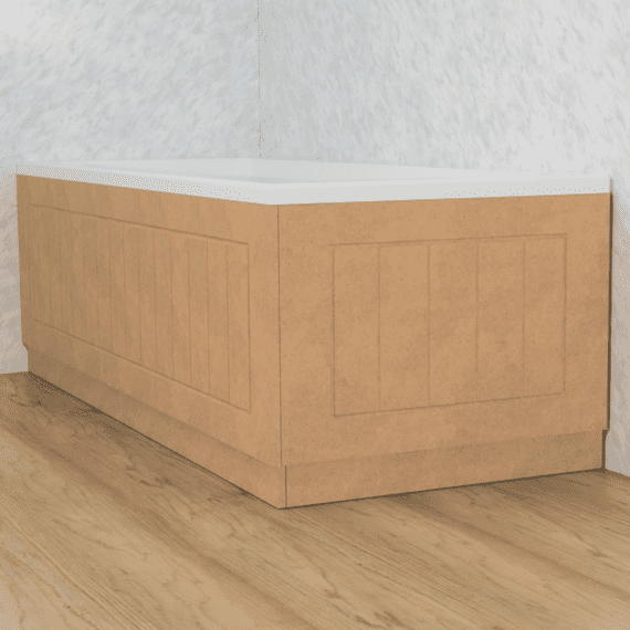 Paint your own MDF Farmhouse Tongue and Groove 2 Piece adjustable Bath Panels