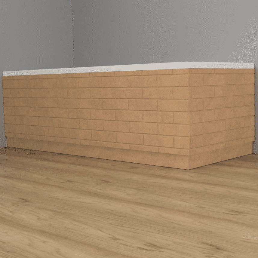 Paintable MDF 2 Piece Brick Effect Bath Panels