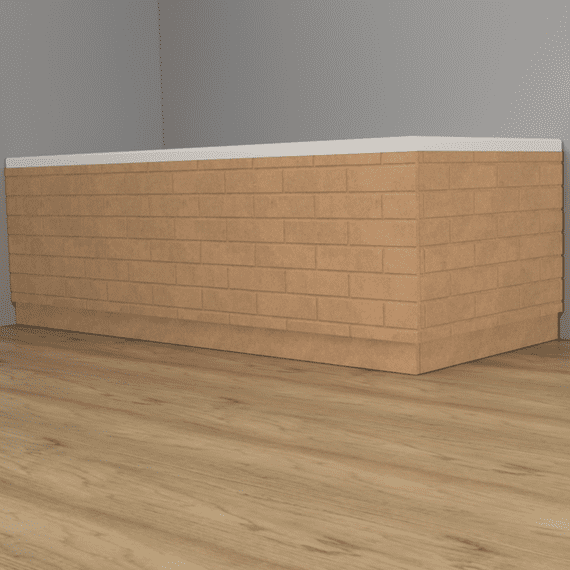 Paintable MDF 2 Piece Brick Effect Bath Panels