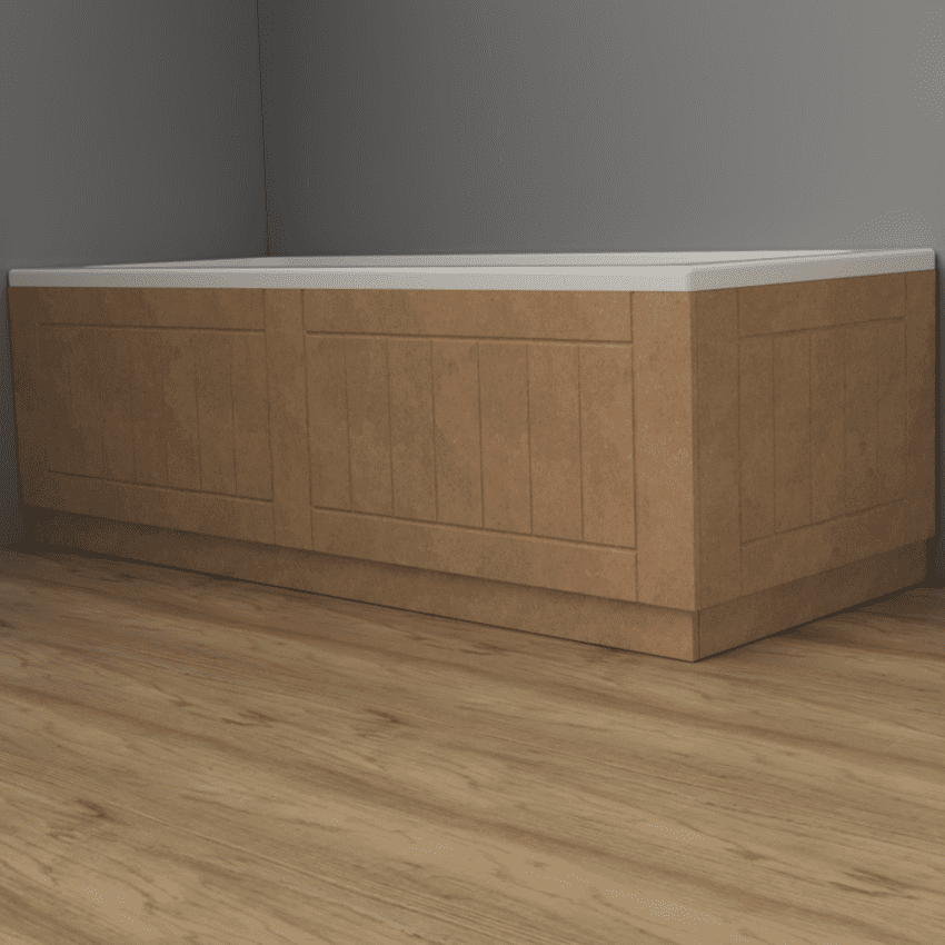 Paintable MDF 2 Piece Farmhouse Shaker Bath Panels