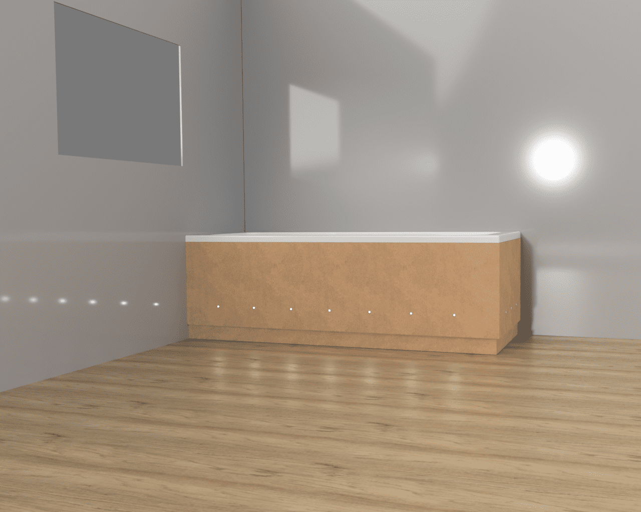 Paintable MDF 2 Piece LED Illuminated Bath Panels