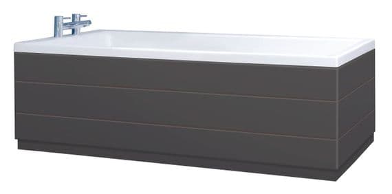 Plank Style Anthracite 2 Piece adjustable Bath Panels
