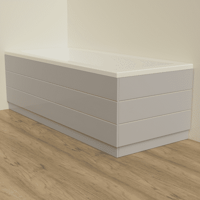 Planked Light Grey Matt 2 Piece adjustable Bath Panels