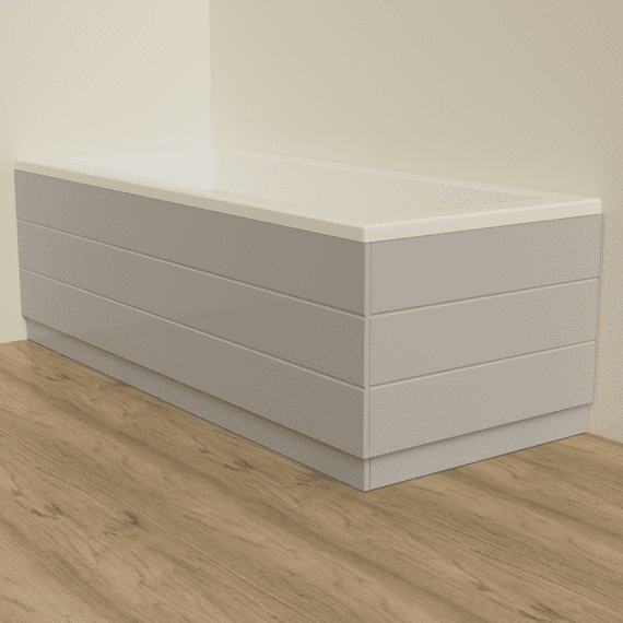 Planked Light Grey Matt 2 Piece adjustable Bath Panels