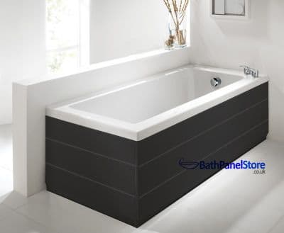 Planked Matt Black 2 Piece adjustable Bath Panels