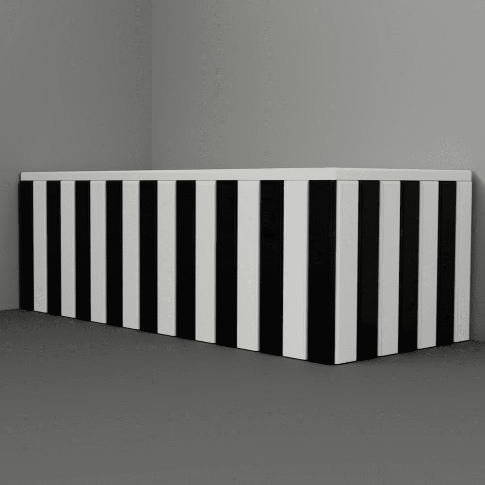 Regency panel in separate slats Gloss Black & White
