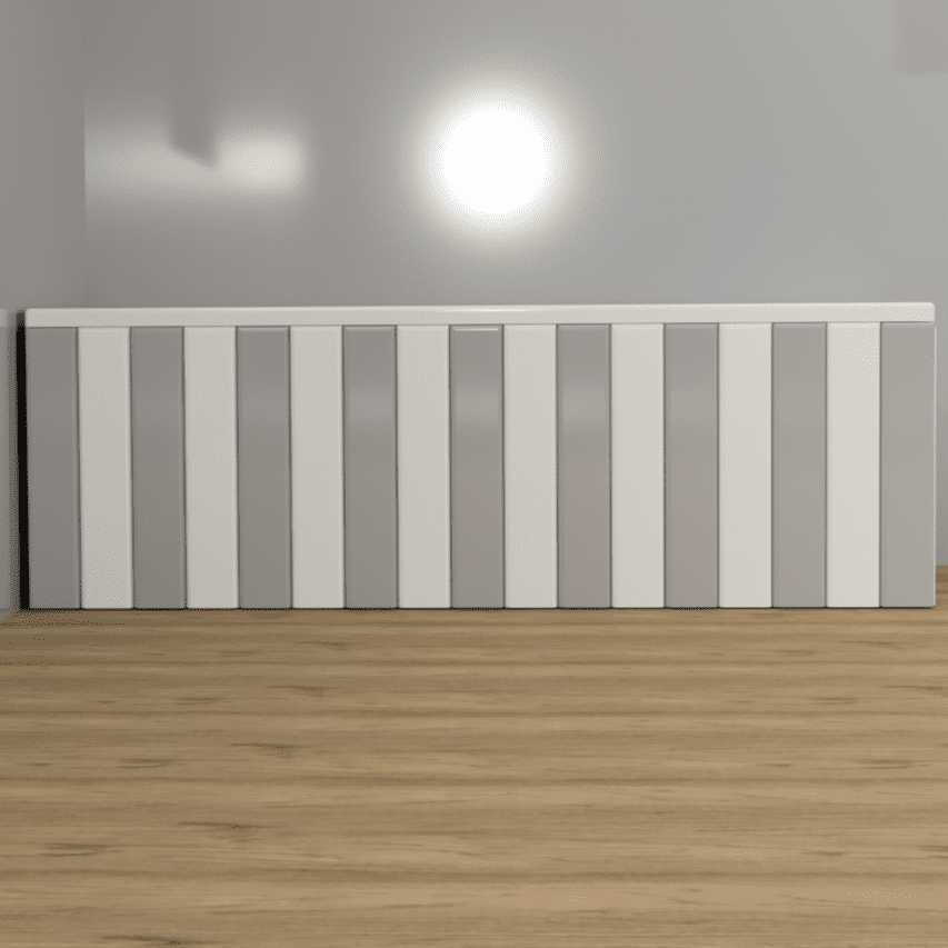 Regency panel in separate slats Gloss Silver & White