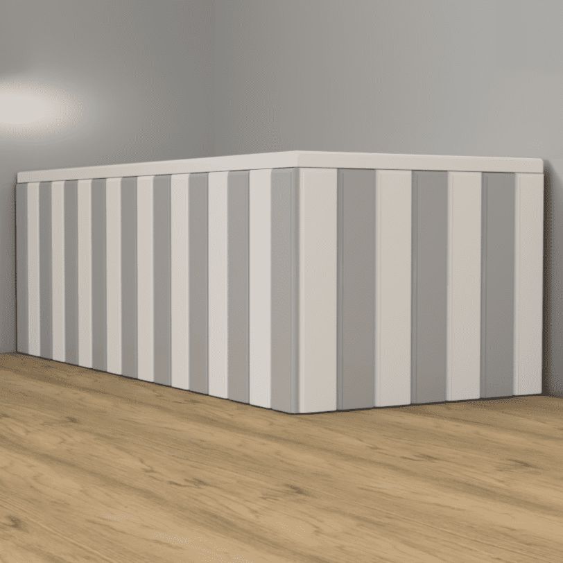Regency panel in separate slats Gloss Silver & White