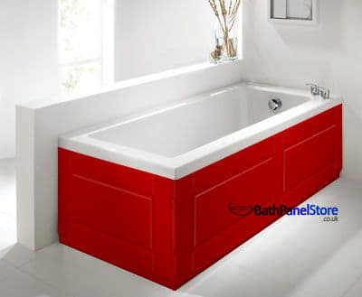 Shaker Style Red 2 Piece adjustable Bath Panels