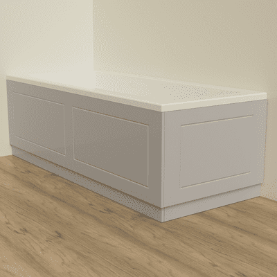 Simple Squares Style Light Grey Matt 2 Piece adjustable Bath Panels