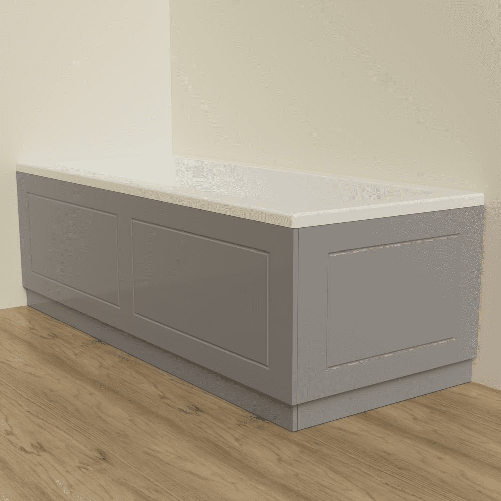 Simple Squares Style Steel Grey Matt 2 Piece adjustable Bath Panels