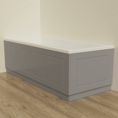 Simple Squares Style Steel Grey Matt 2 Piece adjustable Bath Panels