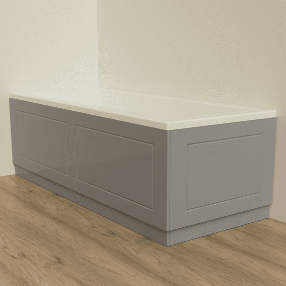 Simple Squares Style Steel Grey Matt 2 Piece adjustable Bath Panels