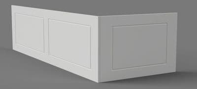 Simply Squares Matt White 1 Piece Bath Panels