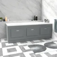 Storage Bath Panel with Magnetic Doors ( Matt Grey)