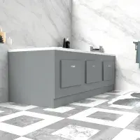 Storage Bath Panel with Magnetic Doors ( Matt Grey)