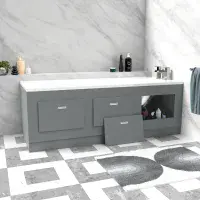 Storage Bath Panel with Magnetic Doors ( Matt Grey)