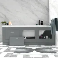Storage Bath Panel with Magnetic Doors ( Matt Grey)