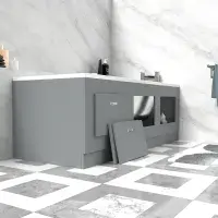 Storage Bath Panel with Magnetic Doors ( Matt Grey)