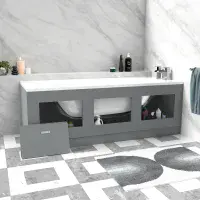 Storage Bath Panel with Magnetic Doors ( Matt Grey)