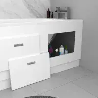Storage Bath Panel with Magnetic Doors ( White )