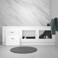 Storage Bath Panel with Magnetic Doors ( White )