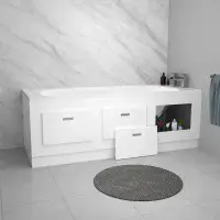 Storage Bath Panel with Magnetic Doors ( White )