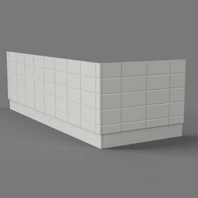 Tile Effect High Gloss White 2 Piece adjustable Bath Panels