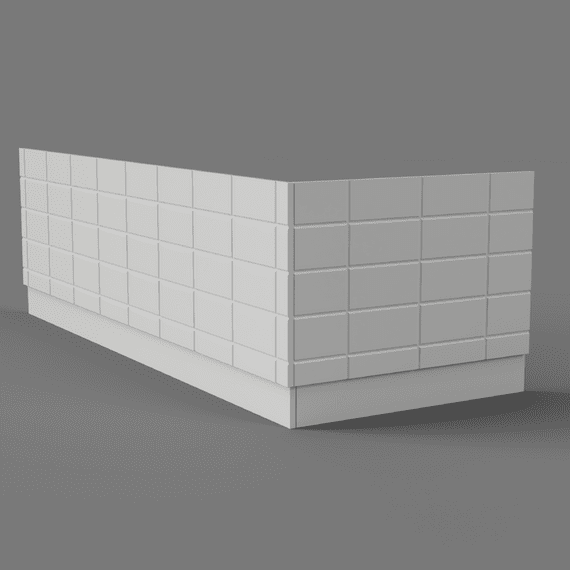 Tile Effect High Gloss White 2 Piece adjustable Bath Panels