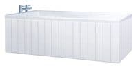Tongue and Groove High Gloss White 1 Piece Bath Panels