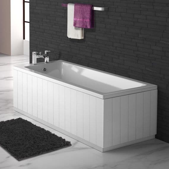 Tongue and Groove High Gloss White 2 Piece adjustable Bath Panels
