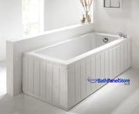 Tongue and Groove Matt White 2 Piece adjustable Bath Panels