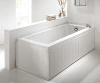 Tongue and Groove Matt White 2 Piece adjustable Bath Panels