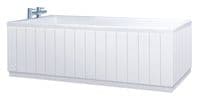 Tongue and Groove Matt White 2 Piece adjustable Bath Panels