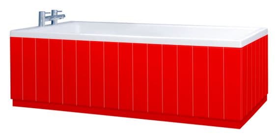 Tongue and Groove Red 2 Piece adjustable Bath Panels
