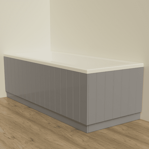 Tongue and Groove Steel Grey Matt 2 Piece adjustable Bath Panels
