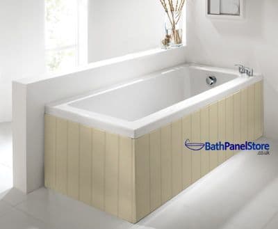 Tongue and Groove Style Cream 1 Piece Bath Panels