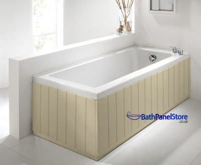 Tongue and Groove Style Gloss Cream 2 Piece Bath Panels