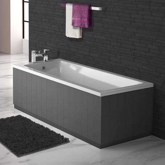 Tongue & groove style Anthracite 2 Piece adjustable Bath Panels