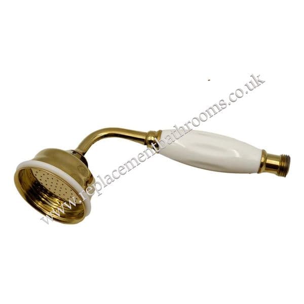 Antique / Traditional bath shower mixer handset - antique gold finish