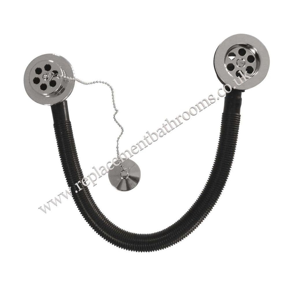 Bath waste plug & chain with combination overflow